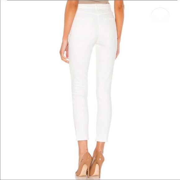 Agolde Nico High Rise Button Fly Slim Fit White Jeans Radiate - Picture 3 of 11